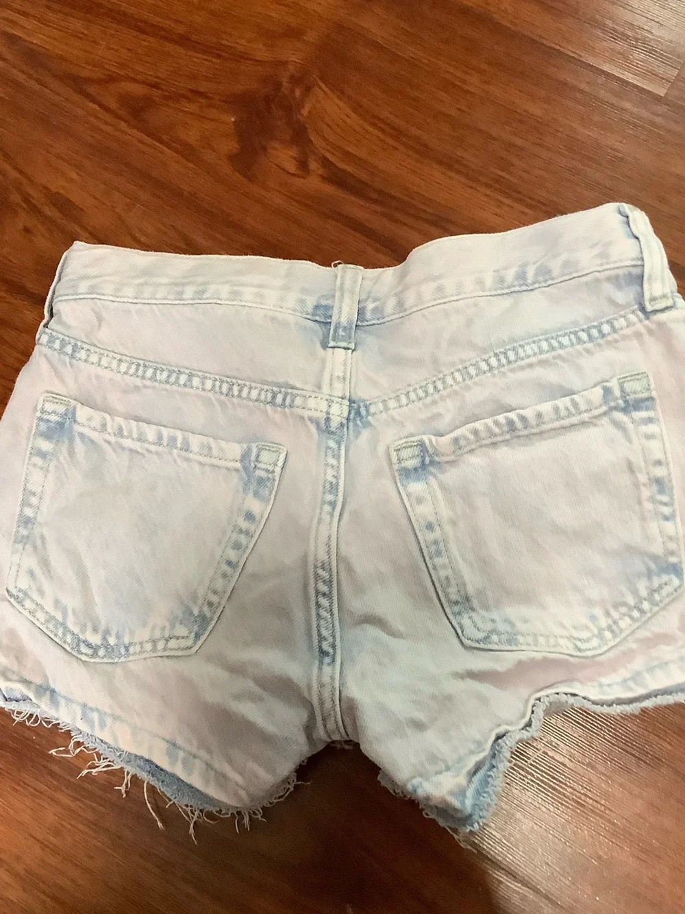 Old Navy Black Daisy Print Drawstring Shorts & Light Wash Denim Cutoffs